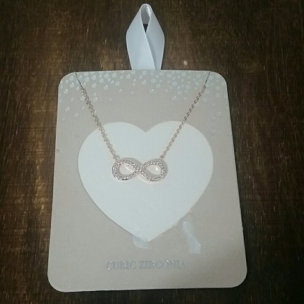 Cubic Zirconia Gold Infinity Necklace